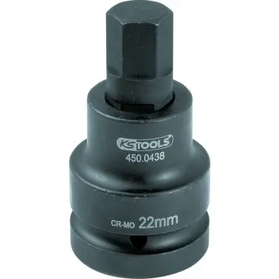 1" Impact bit socket hexagon, short, 36m m 