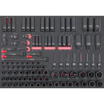 1/4"+3/8"+1/2" SCS impact socket wrench set, 102 pcs, 1/1 system inset 