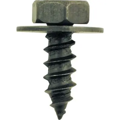 Metal screw/washer, black universal, pac k of 50 