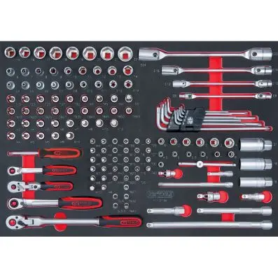 SCS 1/4" + 3/8" Socket set, 136 pcs, 1/1 system insert 