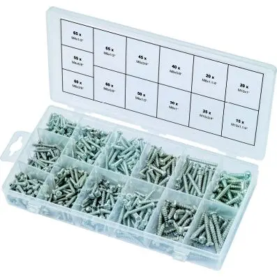 Ball head Parker screws assortment, M4x1 /2"-M10x1.1/4", 550 pcs 