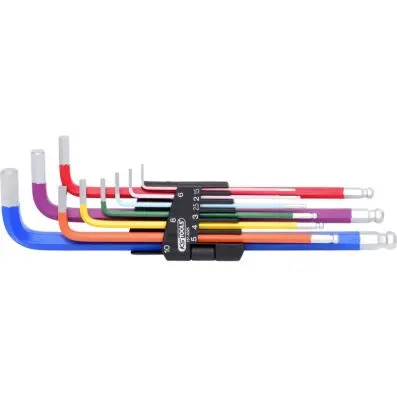 Ball ended hexagon key wrench set, 9 pcs . 