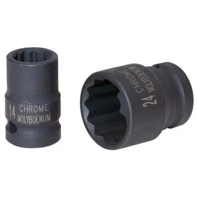 1/2" 12 point impact socket, short, 15/1 6" 