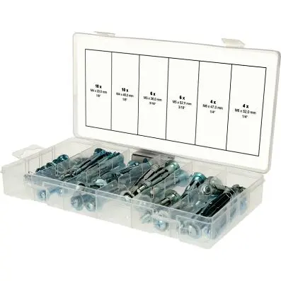 Assortment expansion and anchor dowels, M4x20mm - M6x52mm, 40 pcs 