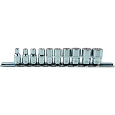 1/4" CHROMEplus 12 Point socket set, 10 pcs 4-13mm 