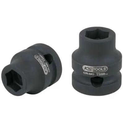 1/2" hexagon impact socket, extra short, 11.0 mm 