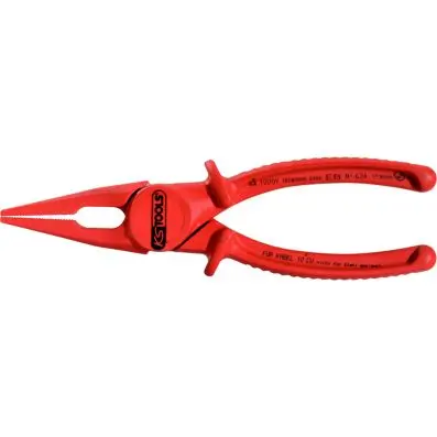 Plastic flat nose pliers with protective insulation, 190mm 