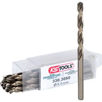 HSS-G Co 5 twist drill, pack of 10, 5,0m m 