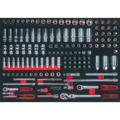 SCS CHROMEplus 1/4" + 3/8" Socket set, 1 36 pcs, 1/1 system insert 