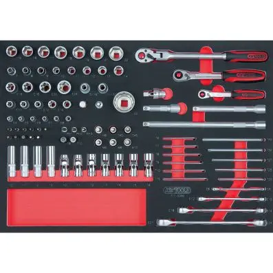 SCS 1/4"+3/8"+1/2" socket set, 91 pcs, 1 /1 system insert 