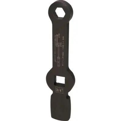 3/4" Slogging 12 point spanner with 2 st riking faces, 24 mm 