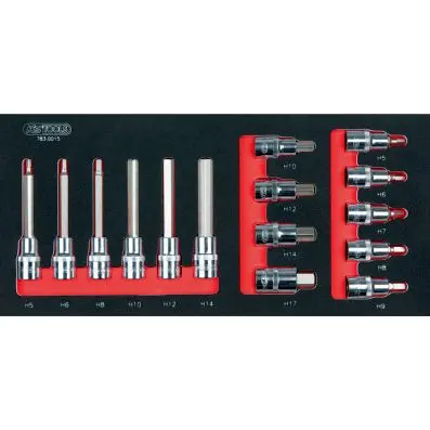 SCS CHROMEplus 1/2'' Bit socket set, 15 pcs, 1/3 system insert 