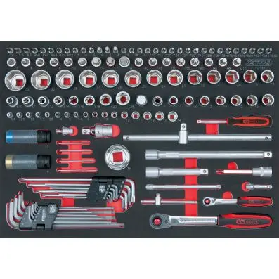 SCS 1/4"+1/2" Socket set, 135 pcs, 1/1 s ystem insert 