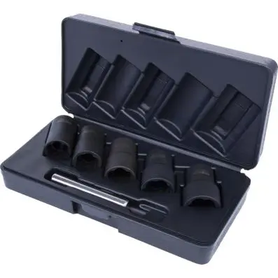 Spiral profile impact socket set, 6 pcs, 1/2", 19-25mm 