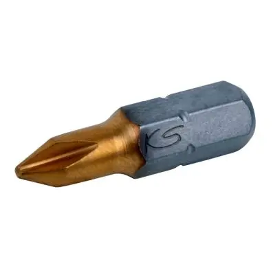 1/4" TiN Bit,25mm,PH3, pack of 5 