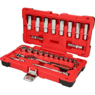 3/8" CHROMEplus Socket set, 27 pcs 
