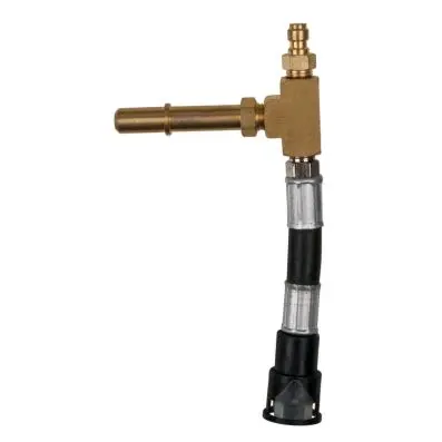 Manometer connection hose with 1/4" hose connection including pressure release va 