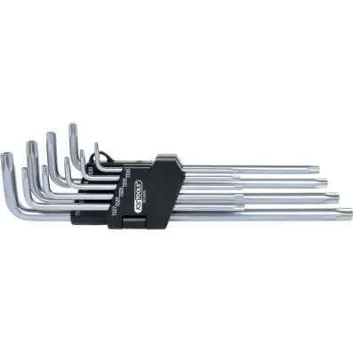 Five star profile tamperproof key wrench set, long, 9 pcs 