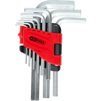 Hexagon key wrench set in a folding hold er,9 pcs1/16"-3/8" 