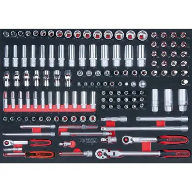 SCS 1/4" + 3/8" Socket set, 136 pcs, 1/1 system insert 