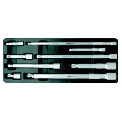 1/4"+3/8"+1/2" CHROMEplus Wobble extensi on set, 9 pcs 