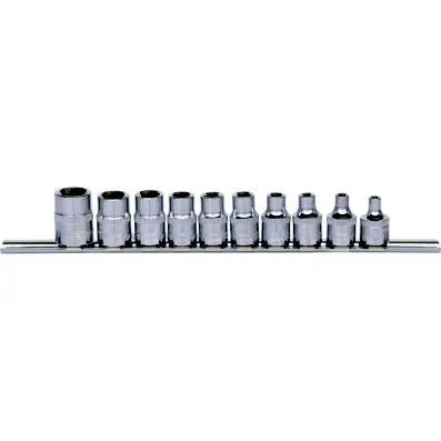 3/8" CHROMEplus Torx E socket set, 10 pc s 