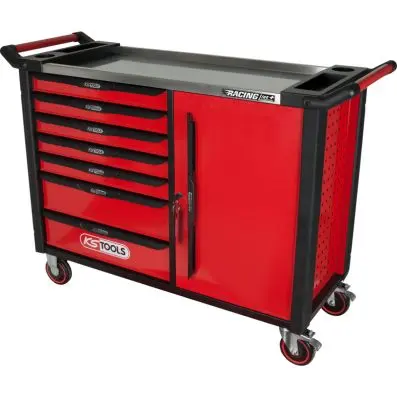 RACINGline+ BLACK/RED tool cabinet with 7 drawers and 1 door 