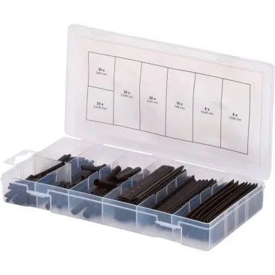 Shrink-on tubes assortment,2.0x40-13x80, 127 pcs 