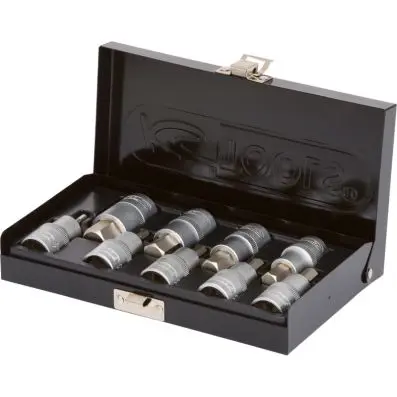 1/2" Bit socket set hexagon, short, 9 pc s 