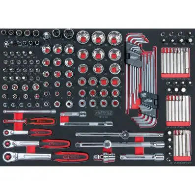 SCS CHROMEplus 1/4"+3/8"+1/2" Socket set , 160 pcs, 1/1 system insert 