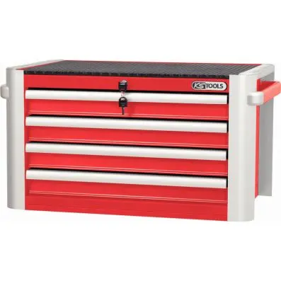 ULTIMATEline tool cabinet top chest with 4 drawers,red/silver 