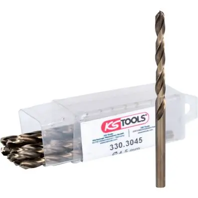 HSS-G Co 5 twist drill, pack of 10, 4,5m m 