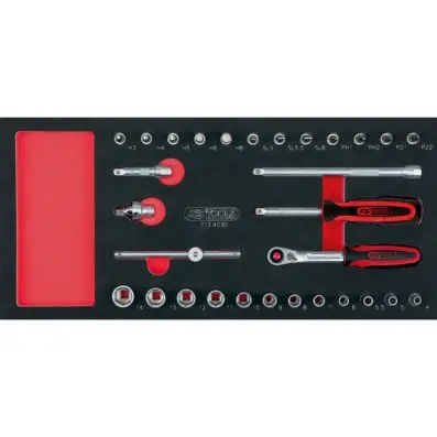 SCS 1/4" Socket set, 30 pcs, 1/3 system insert 