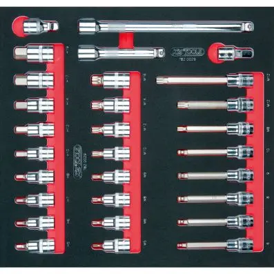 SCS CHROMEplus 1/2" Bit socket set, 28 p cs, 2/3 system insert 