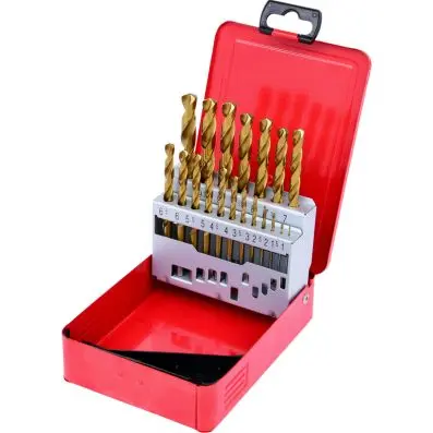 HSS-G Twist drill set in metal case 19 p cs 1-10mm 