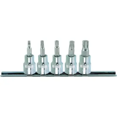 3/8" CHROMEplus Bit socket set spline (X ZN), 5 pcs M4-M10 