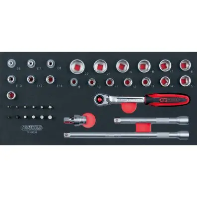 SCS Socket set, 3/8", 36 pcs, 1/3 system insert 