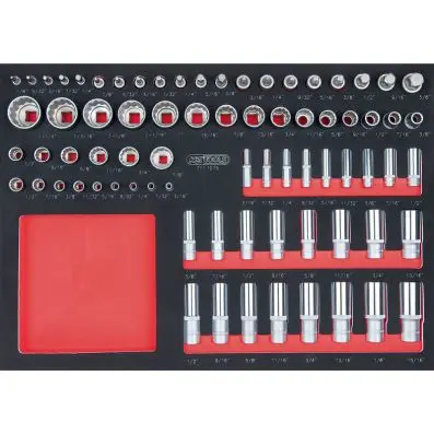 SCS 1/4"+3/8"+1/2" socket set, 75 pcs, 1 /1 system insert 