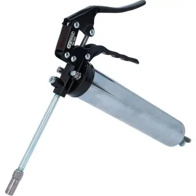 Single handed grease gun with rigid grea se tube, 350mm 