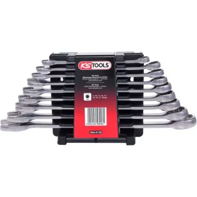STAINLESS STEEL Combination spanner set, offset, 9 pcs 