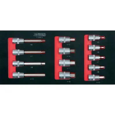 SCS 1/2'' Bit socket set, 13 pcs, 1/3 sy stem insert 