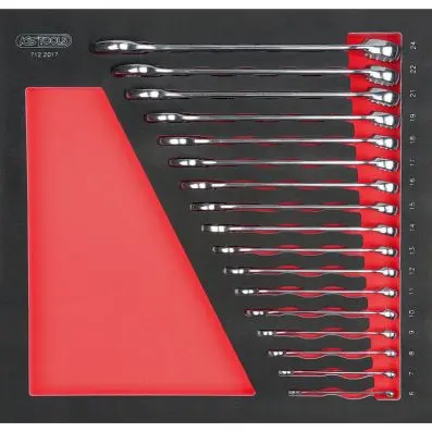 SCS Combination spanners set, 17 pcs, 2/ 3 system insert 