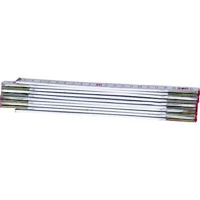 Wooden folding rule, white, 2m 