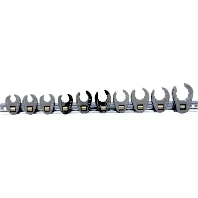 3/8" 12 point crawfoot wrench set, 10 pc s 10-22mm 