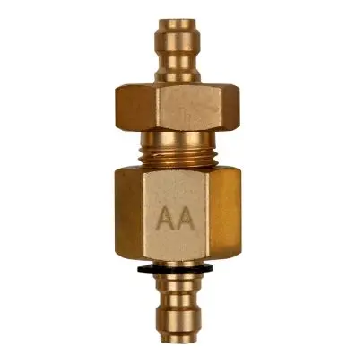 Dual adapter piece M14x1.5 internal and external thread and 3/8" hose connection 