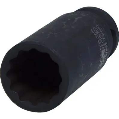 1/2" 12 point impact socket, long, 22 mm 