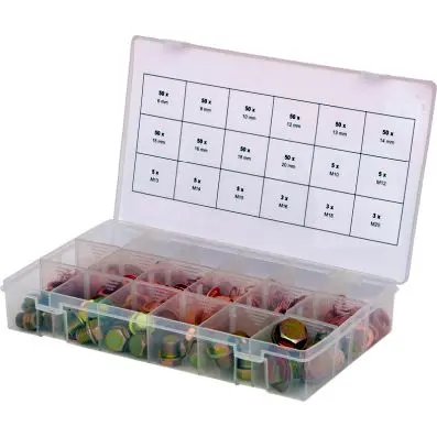 Oil sump drain plug and washer assortmen t, 534 pcs 
