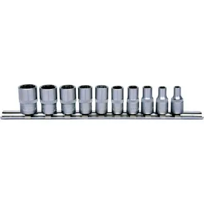 1/4" 12 Point socket set, 10 pcs 