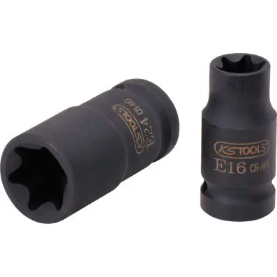 1/2" Torx E impact socket, short, E24