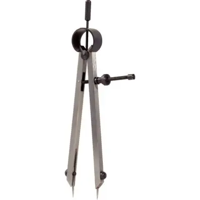 Precision spring pointed dividers with i nterchangeable tips, 130mm 